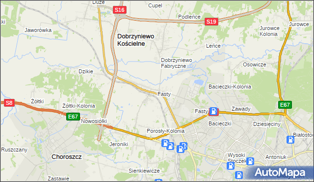 mapa Fasty, Fasty na mapie Targeo