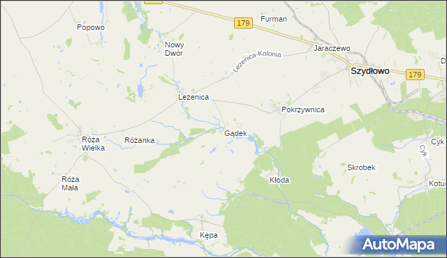 mapa Gądek, Gądek na mapie Targeo