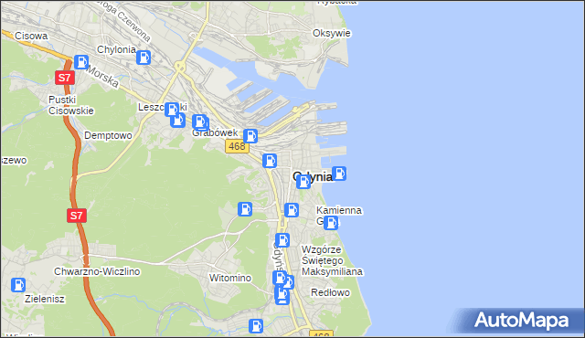 mapa Gdyni, Gdynia na mapie Targeo