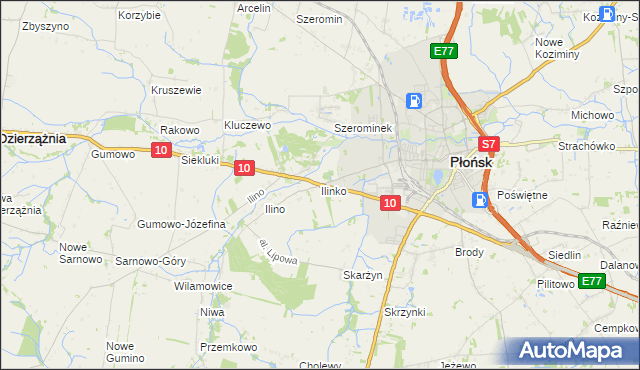 mapa Ilinko, Ilinko na mapie Targeo