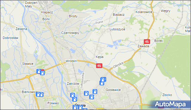 mapa Kępa gmina Łubniany, Kępa gmina Łubniany na mapie Targeo