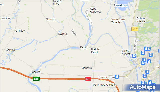 mapa Kępki gmina Nowy Dwór Gdański, Kępki gmina Nowy Dwór Gdański na mapie Targeo