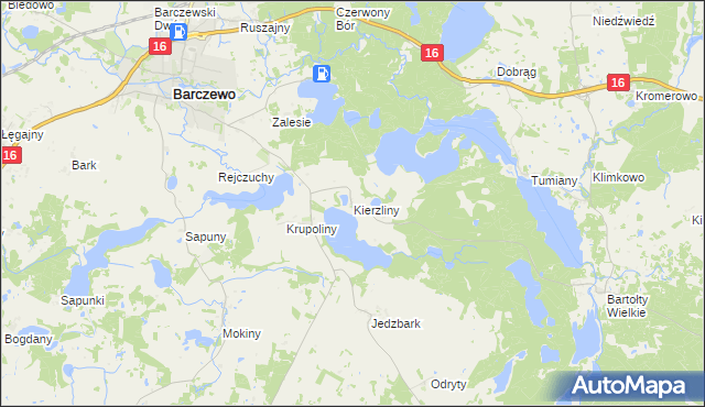 mapa Kierzliny, Kierzliny na mapie Targeo