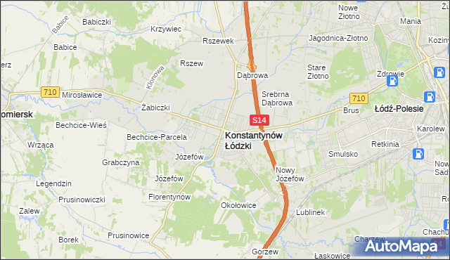 mapa Konstantynów Łódzki, Konstantynów Łódzki na mapie Targeo