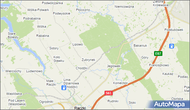 mapa Krukówek gmina Raczki, Krukówek gmina Raczki na mapie Targeo
