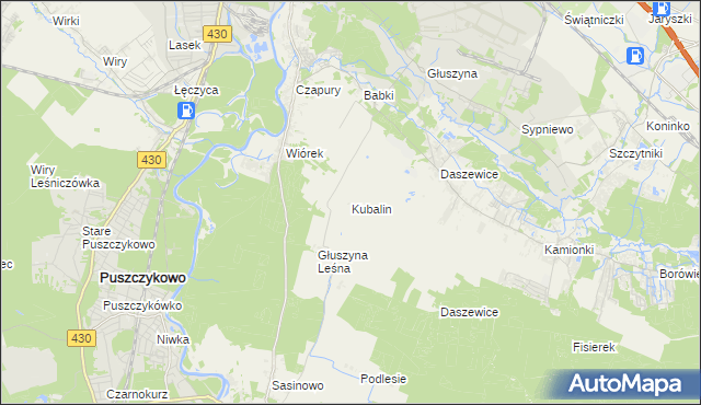mapa Kubalin, Kubalin na mapie Targeo