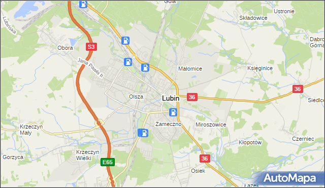 mapa Lubin, Lubin na mapie Targeo