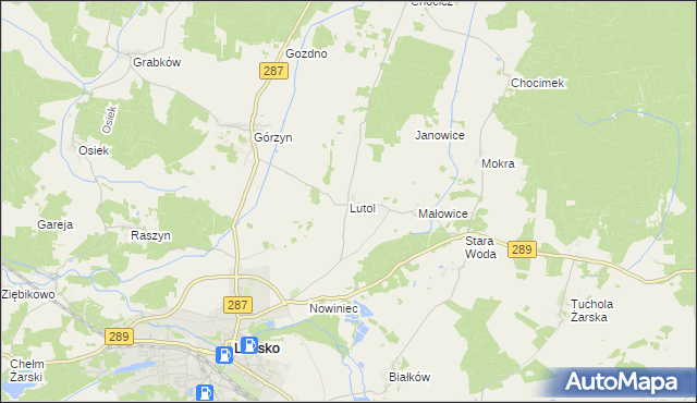 mapa Lutol, Lutol na mapie Targeo