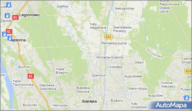 mapa Michałów-Grabina, Michałów-Grabina na mapie Targeo