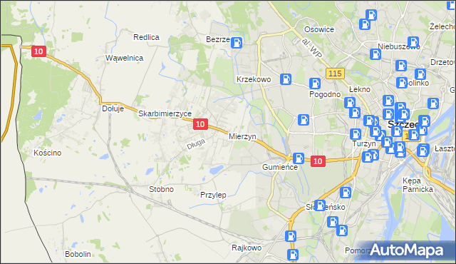 mapa Mierzyn gmina Dobra (Szczecińska), Mierzyn gmina Dobra (Szczecińska) na mapie Targeo