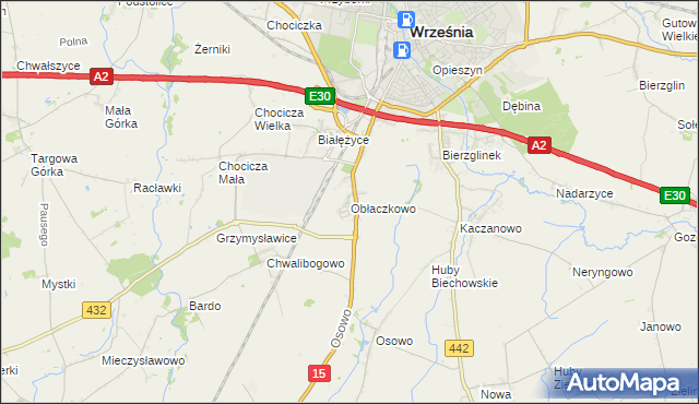 mapa Obłaczkowo, Obłaczkowo na mapie Targeo