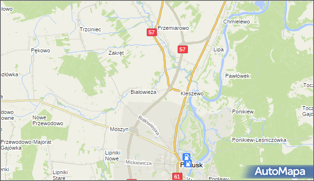 mapa Olszak gmina Pułtusk, Olszak gmina Pułtusk na mapie Targeo