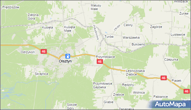 mapa Przymiłowice, Przymiłowice na mapie Targeo