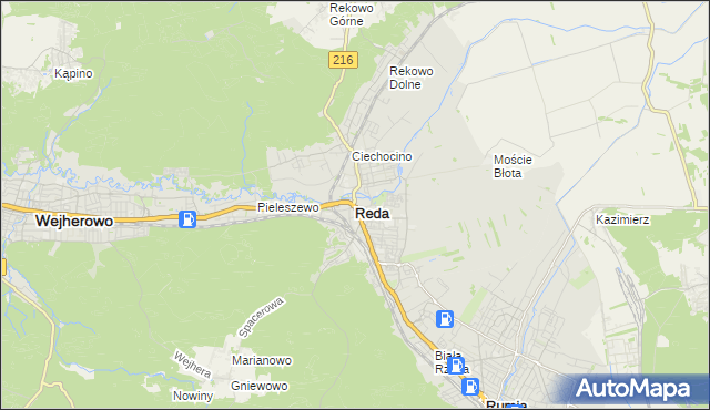 mapa Reda, Reda na mapie Targeo