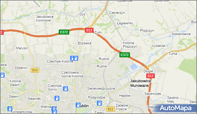 mapa Rudnik gmina Wólka, Rudnik gmina Wólka na mapie Targeo