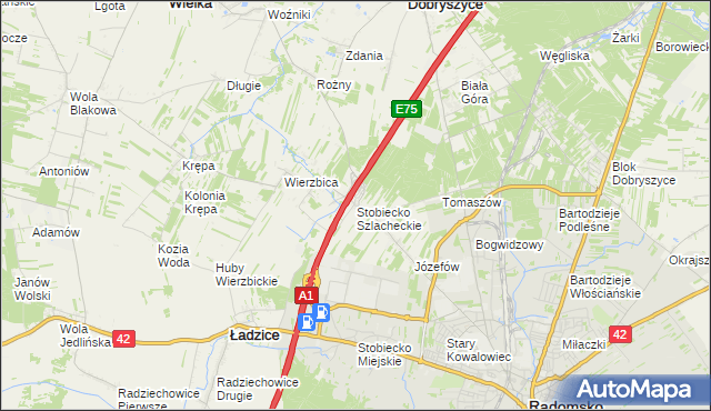 mapa Stobiecko Szlacheckie, Stobiecko Szlacheckie na mapie Targeo