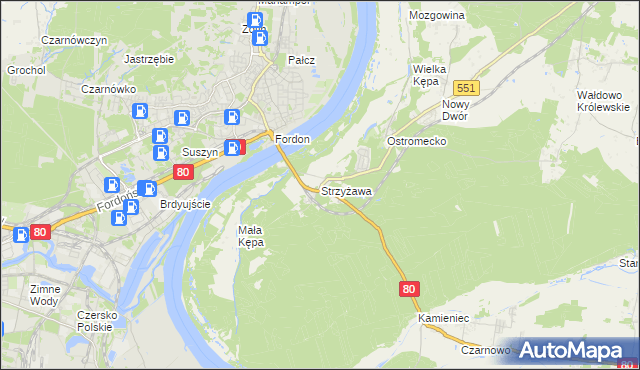 mapa Strzyżawa, Strzyżawa na mapie Targeo