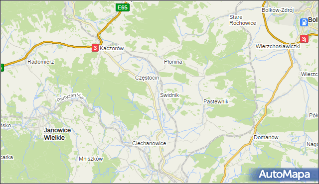 mapa Świdnik gmina Marciszów, Świdnik gmina Marciszów na mapie Targeo