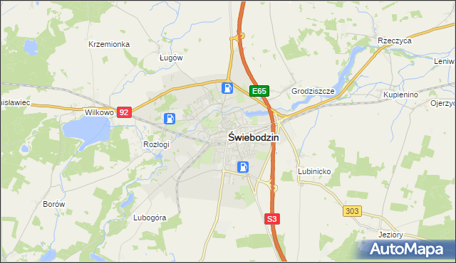 mapa Świebodzin, Świebodzin na mapie Targeo