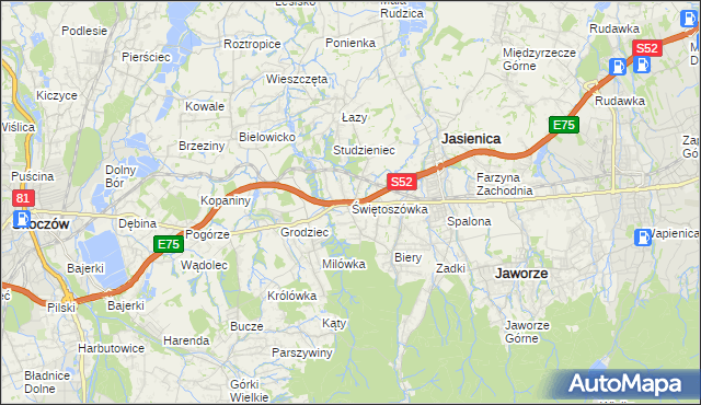 mapa Świętoszówka, Świętoszówka na mapie Targeo