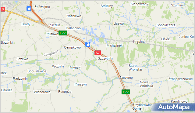 mapa Szczytniki gmina Załuski, Szczytniki gmina Załuski na mapie Targeo