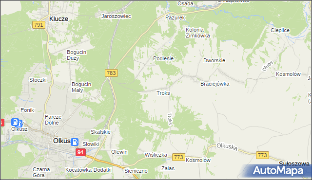 mapa Troks, Troks na mapie Targeo