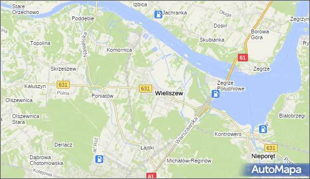mapa Wieliszew, Wieliszew na mapie Targeo