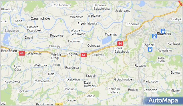 mapa Zelczyna, Zelczyna na mapie Targeo