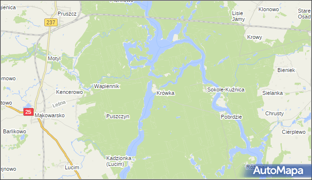 mapa Krówka, Krówka na mapie Targeo