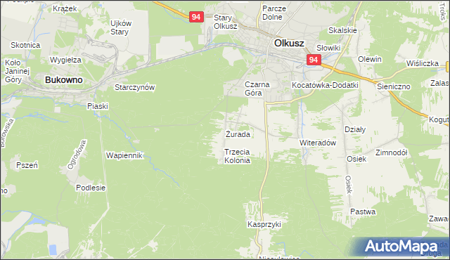 mapa Żurada, Żurada na mapie Targeo