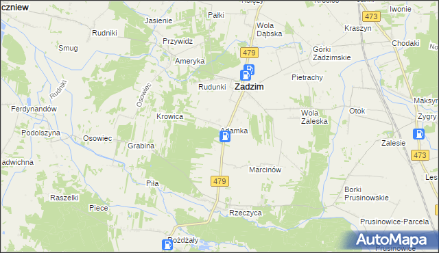 mapa Adamka, Adamka na mapie Targeo