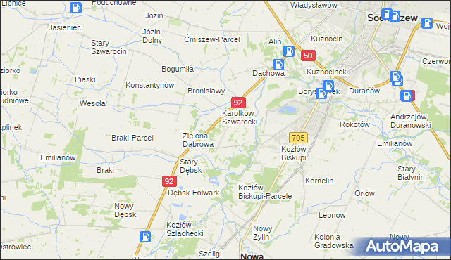 mapa Antoniew gmina Nowa Sucha, Antoniew gmina Nowa Sucha na mapie Targeo