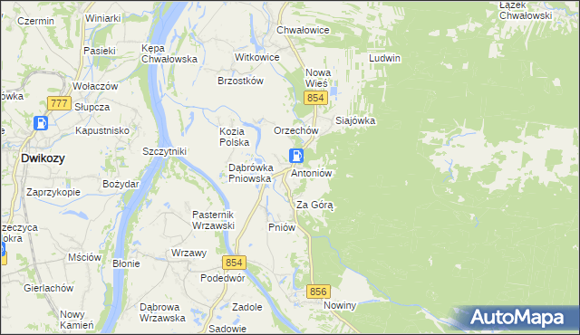 mapa Antoniów gmina Radomyśl nad Sanem, Antoniów gmina Radomyśl nad Sanem na mapie Targeo