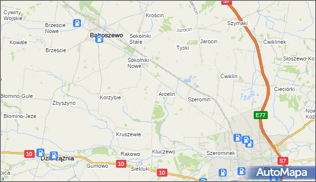 mapa Arcelin, Arcelin na mapie Targeo