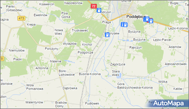 mapa Bałdrzychów, Bałdrzychów na mapie Targeo