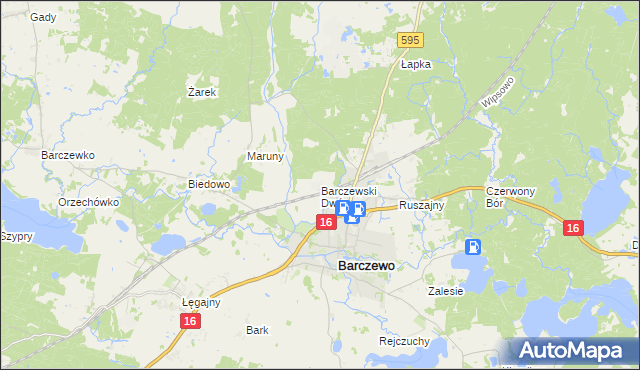 mapa Barczewski Dwór, Barczewski Dwór na mapie Targeo