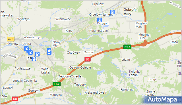 mapa Barycz gmina Dobroń, Barycz gmina Dobroń na mapie Targeo