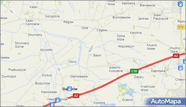 mapa Basin gmina Baranów, Basin gmina Baranów na mapie Targeo