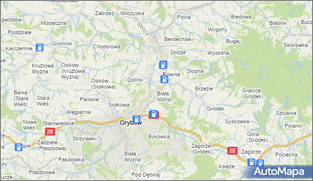 mapa Biała Niżna, Biała Niżna na mapie Targeo