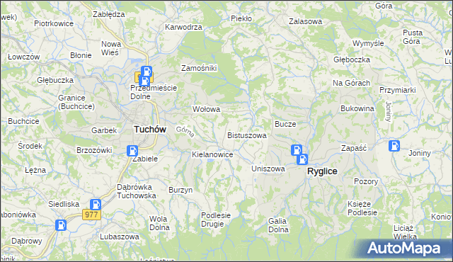 mapa Bistuszowa, Bistuszowa na mapie Targeo