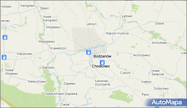 mapa Bodzanów powiat płocki, Bodzanów powiat płocki na mapie Targeo