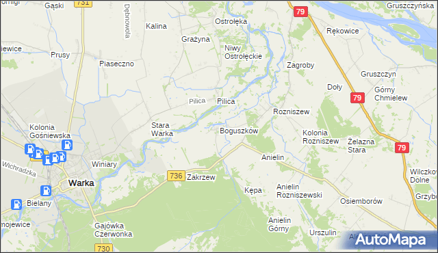 mapa Boguszków, Boguszków na mapie Targeo