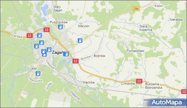 mapa Bożnów, Bożnów na mapie Targeo
