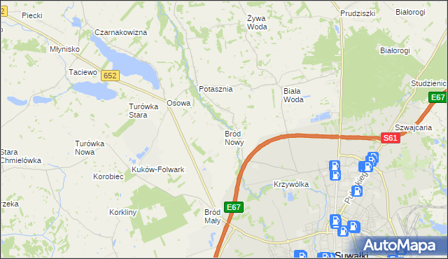 mapa Bród Nowy, Bród Nowy na mapie Targeo