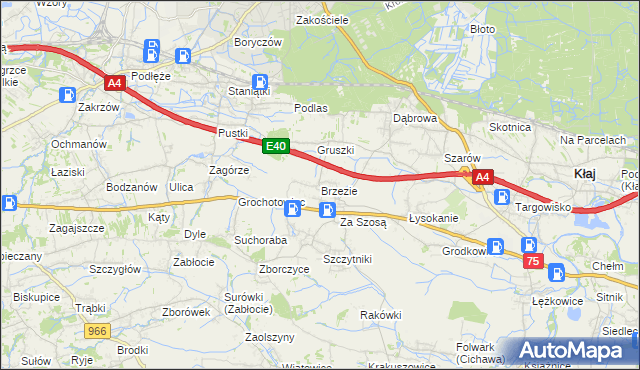 mapa Brzezie gmina Kłaj, Brzezie gmina Kłaj na mapie Targeo