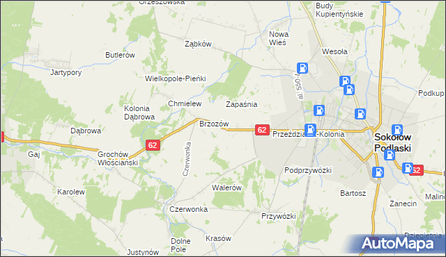 mapa Brzozów-Kolonia, Brzozów-Kolonia na mapie Targeo