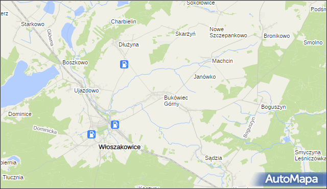 mapa Bukówiec Górny, Bukówiec Górny na mapie Targeo