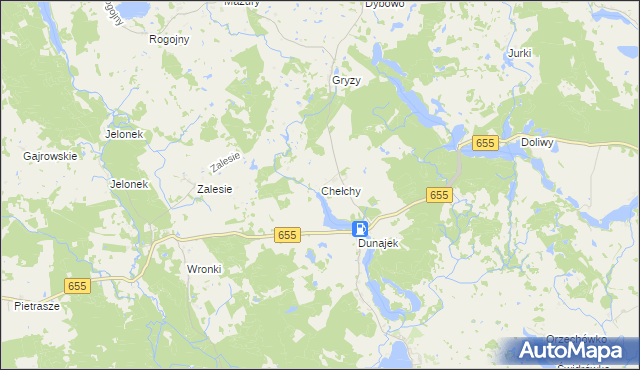 mapa Chełchy gmina Świętajno, Chełchy gmina Świętajno na mapie Targeo