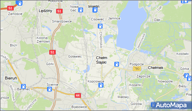 mapa Chełm Śląski, Chełm Śląski na mapie Targeo