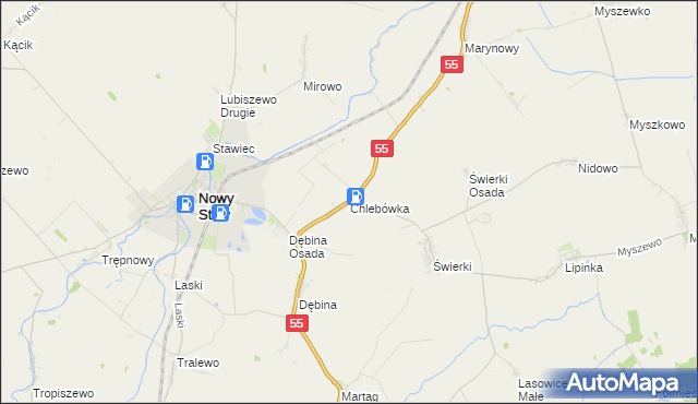 mapa Chlebówka, Chlebówka na mapie Targeo